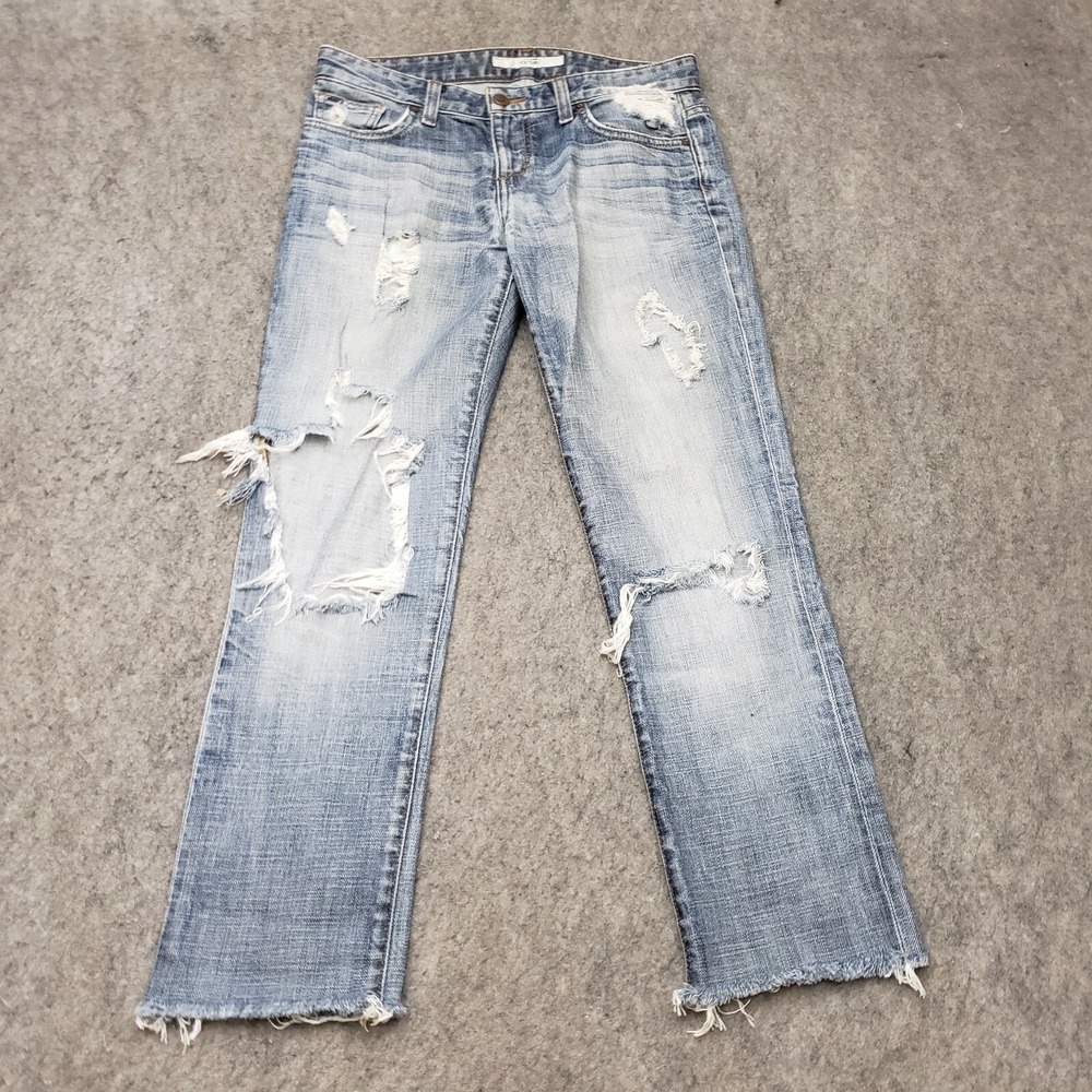 Joes Jeans Womens 26 Straight Blue Distressed Mid Rise Denim Pocket Ladies 29x26